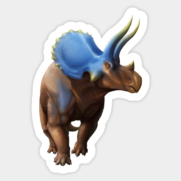 Triceratops Horridus Paleoart Sticker by Interfector